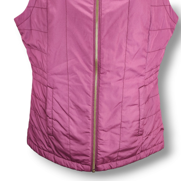 Columbia Puffer Vest Womens Medium Purple Full Zip Lightweight Hiking Gorpcore - Picture 5 of 8